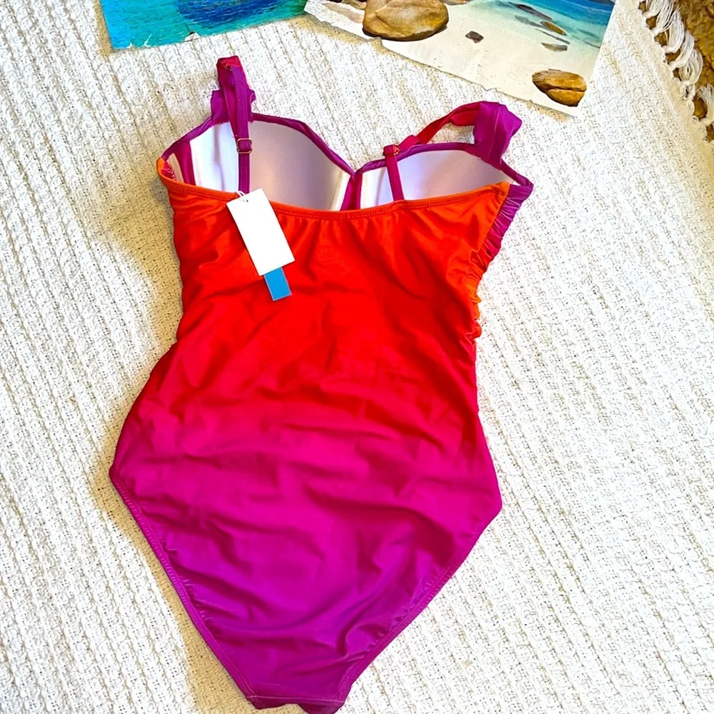 Bleu Rod Beattie Pink and Orange Swimsuit - Picture 5 of 8